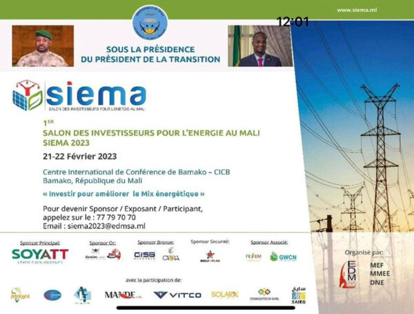 Salon Des Investisseurs Pour L’Energie Au Mali (SIEMA 2023)